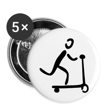 Kickboard - Buttons groß 56 mm (5er Pack) - Weiß - Vorne