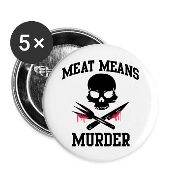 Meat means murder - meat means murder - Buttons large 2.2''/56 mm (5-pack) - white - Front