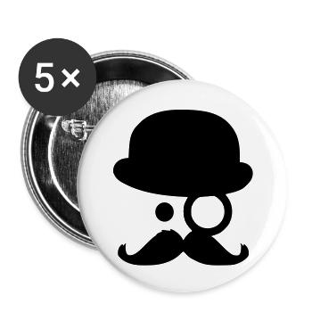Moustache - by www.CodeShirt24.de - Lot de 5 grands badges (56 mm) - blanc - Devant