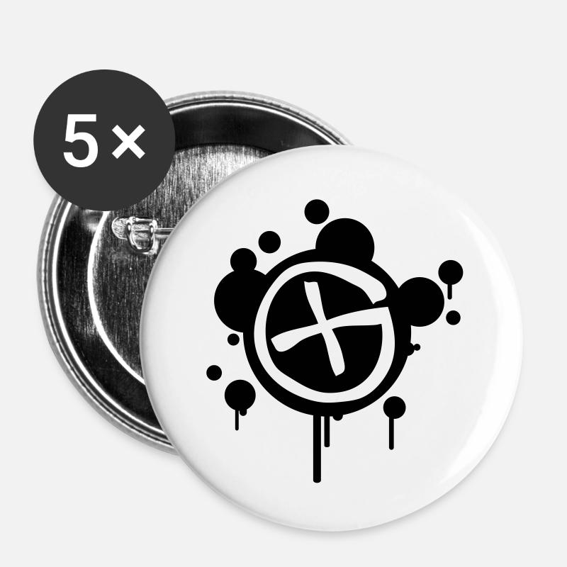 GX Splash - Buttons groß 56 mm (5er Pack) - Weiß