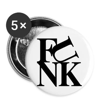 Funk Musik - Buttons groß 56 mm (5er Pack) - Weiß - Vorne