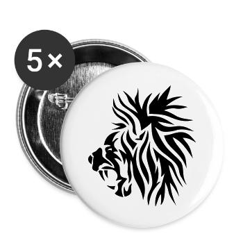 tribal lion king jungle lowe 402 - Buttons large 2.2''/56 mm (5-pack) - white - Front