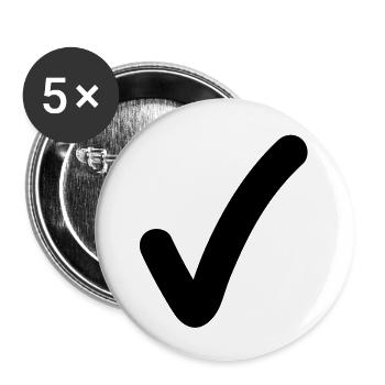 ok_yes_symbol_f1 - Buttons groß 56 mm (5er Pack) - Weiß - Vorne