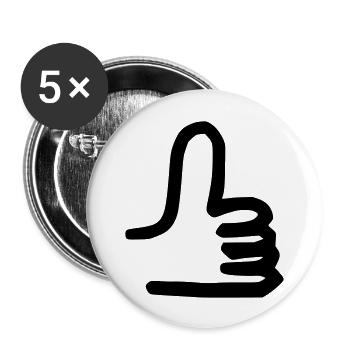 Daumen hoch - Buttons groß 56 mm (5er Pack) - Weiß - Vorne