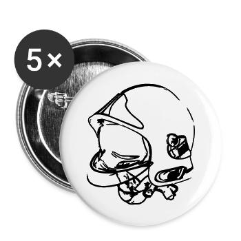 firefighter helmet - Buttons large 2.2''/56 mm (5-pack) - white - Front