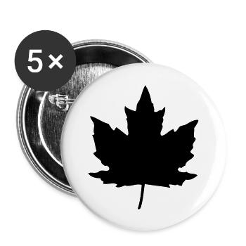 Ahornblatt - Buttons groß 56 mm (5er Pack) - Weiß - Vorne