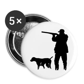 chasseur - Lot de 5 grands badges (56 mm) - blanc - Devant