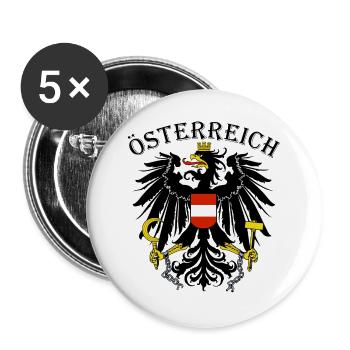 Austria Austria Austria Coat of Arms Adler Patriot - Buttons large 2.2''/56 mm (5-pack) - white - Front