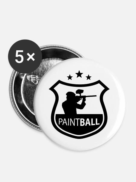 paintball - Buttons groß 56 mm (5er Pack) - Weiß
