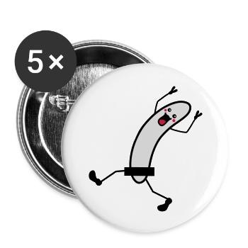 Naked Running Banana - Buttons groß 56 mm (5er Pack) - Weiß - Vorne