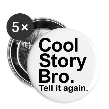 Cool story bro - Buttons large 2.2''/56 mm (5-pack) - white - Front