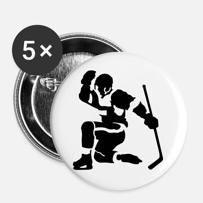 hockey goal - Buttons large 2.2''/56 mm (5-pack) - white