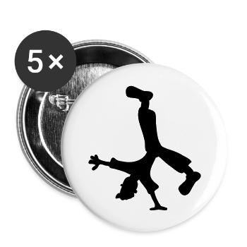 Breakdancer - Buttons groß 56 mm (5er Pack) - Weiß - Vorne