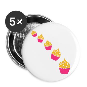 Cupcakes - Buttons groß 56 mm (5er Pack) - Weiß - Vorne
