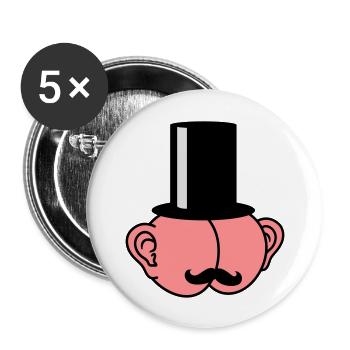Sir Ass With Ears - Buttons groß 56 mm (5er Pack) - Weiß - Vorne