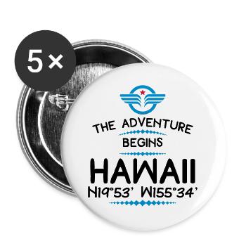 Hawaï - Lot de 5 grands badges (56 mm) - blanc - Devant
