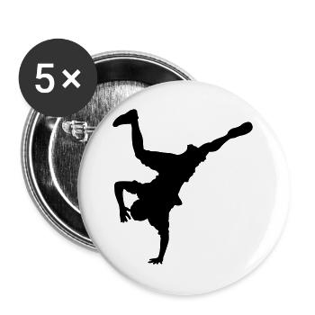 Hip Hop - Buttons groß 56 mm (5er Pack) - Weiß - Vorne
