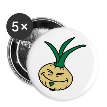 Funny Onion - Buttons groß 56 mm (5er Pack) - Weiß - Vorne