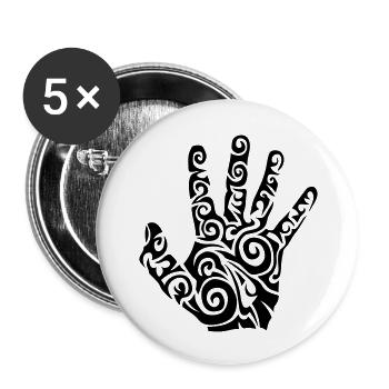 main tribal hand finger 0 - Lot de 5 grands badges (56 mm) - blanc - Devant