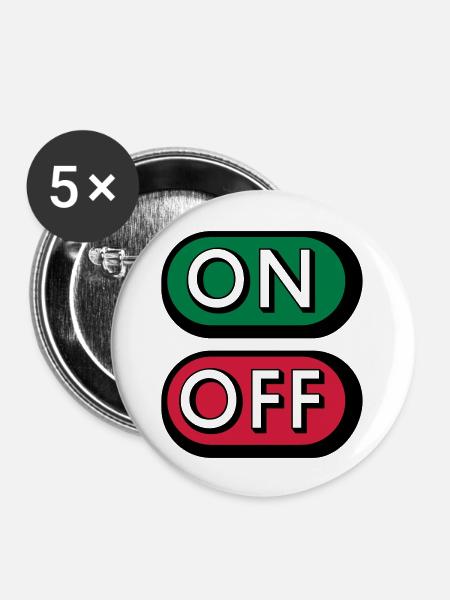 On Off Buttons - Buttons groß 56 mm (5er Pack) - Weiß