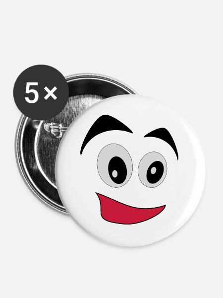comic - Buttons groß 56 mm (5er Pack) - Weiß