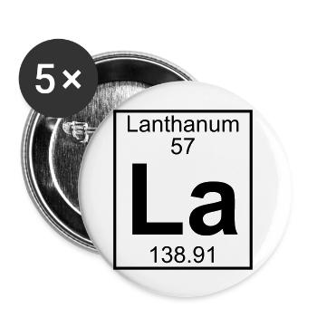 Element 057 - La (lanthanum) - Full - Lot de 5 grands badges (56 mm) - blanc - Devant