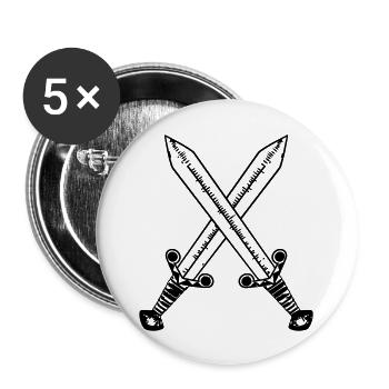 crossed-swords - Buttons large 2.2''/56 mm (5-pack) - white - Front