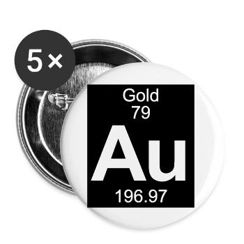 Element 79 - au (gold) - Inverse (Full) - Lot de 5 grands badges (56 mm) - blanc - Devant