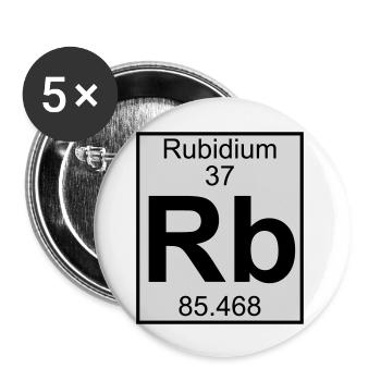 Rubidium (Rb) (element 37) - Buttons large 2.2''/56 mm (5-pack) - white - Front