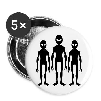 aliens - Buttons groß 56 mm (5er Pack) - Weiß - Vorne