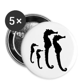 Seahorse Family - Lot de 5 grands badges (56 mm) - blanc - Devant