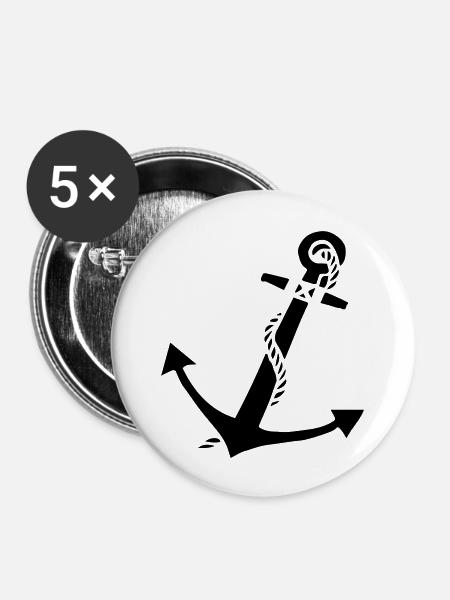 anchor - Buttons groß 56 mm (5er Pack) - Weiß