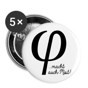 klein phi macht auch Mist - Buttons groß 56 mm (5er Pack) - Weiß - Vorne