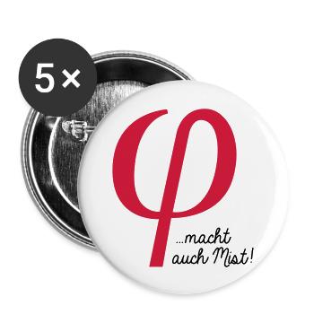 klein phi macht auch Mist - Lot de 5 grands badges (56 mm) - blanc - Devant
