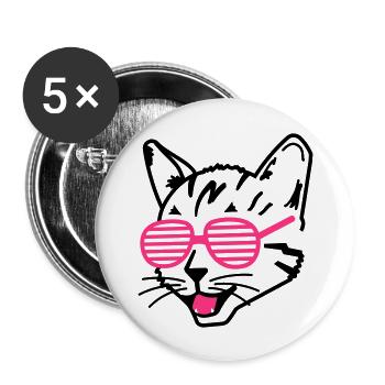 Cat - Buttons large 2.2''/56 mm (5-pack) - white - Front