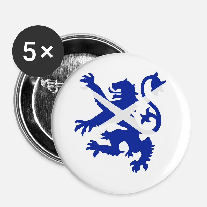 Scottish Lion and Saltire - Buttons large 2.2''/56 mm (5-pack) - white