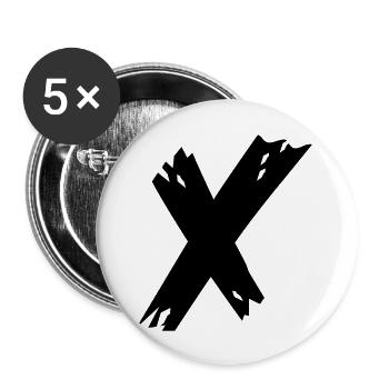 X - Buttons large 2.2''/56 mm (5-pack) - white - Front