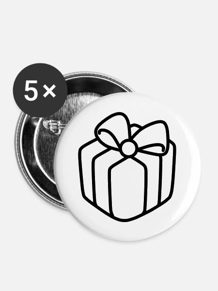 Geschenk - Buttons groß 56 mm (5er Pack) - Weiß