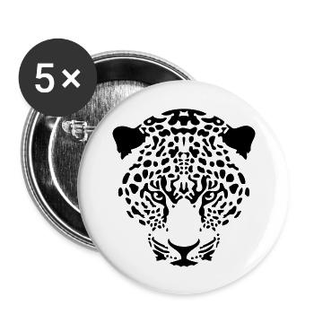 tawny panther wild cat cheetah predator - Buttons large 2.2''/56 mm (5-pack) - white - Front