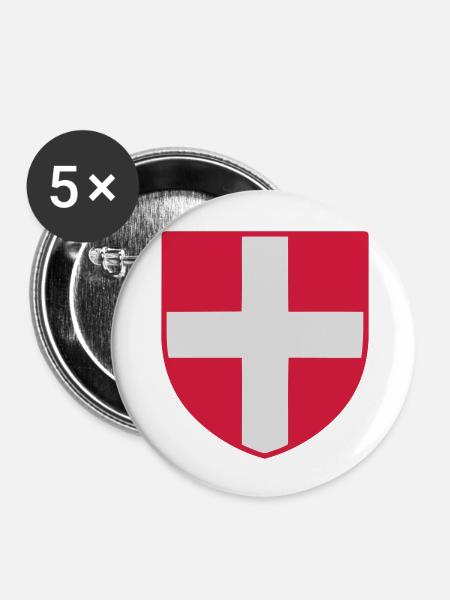 Savoyen - Buttons groß 56 mm (5er Pack) - Weiß