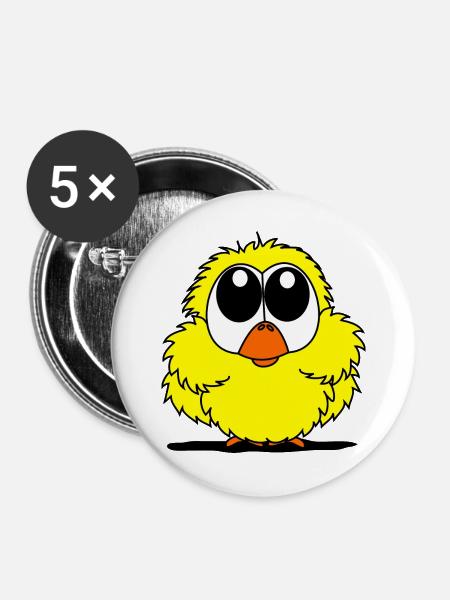 Küken süss - Buttons groß 56 mm (5er Pack) - Weiß