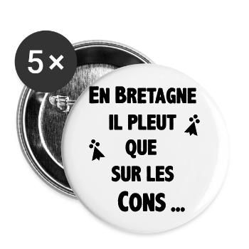 En Bretagne - Lot de 5 grands badges (56 mm) - blanc - Devant