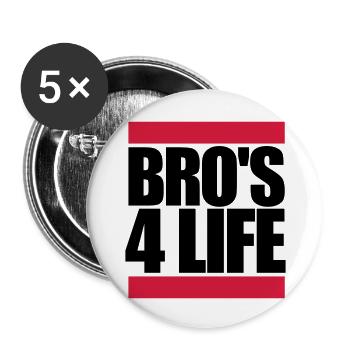 Brothers 4 Life Logo - Buttons groß 56 mm (5er Pack) - Weiß - Vorne
