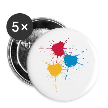 3 basic colors - Splash - V3 - Buttons large 2.2''/56 mm (5-pack) - white - Front