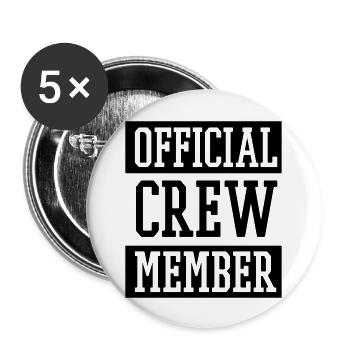 OFFICIAL CREW MEMBER - Lot de 5 grands badges (56 mm) - blanc - Devant