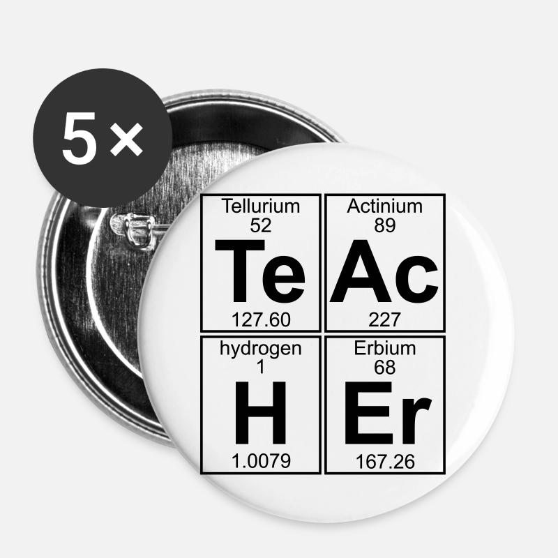 Te-Ac-H-Er (teacher) - Buttons large 2.2''/56 mm (5-pack) - white