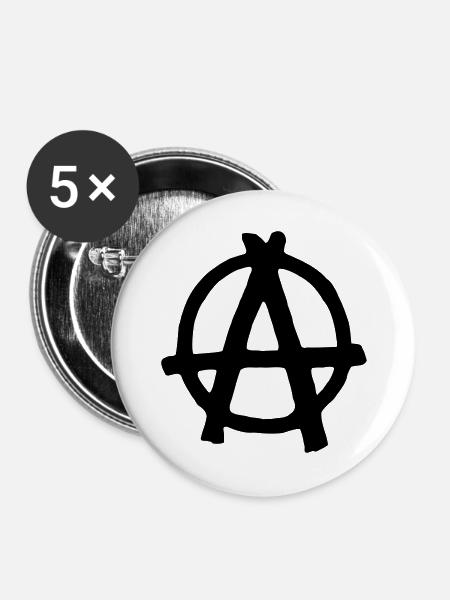 Anarchy - Buttons groß 56 mm (5er Pack) - Weiß