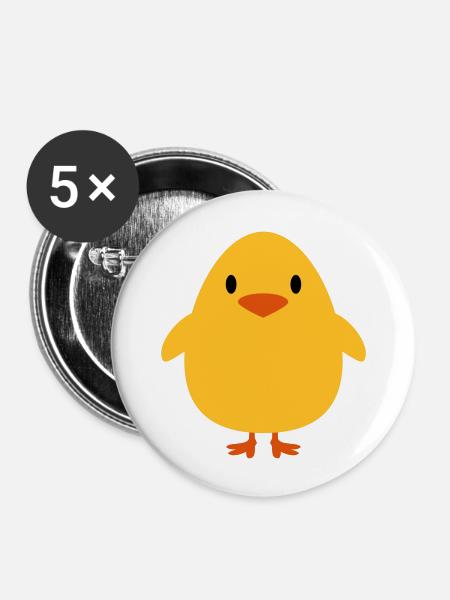 Süßes Kleines Küken - Buttons/Badges stor, 56 mm (5-pack) - hvid