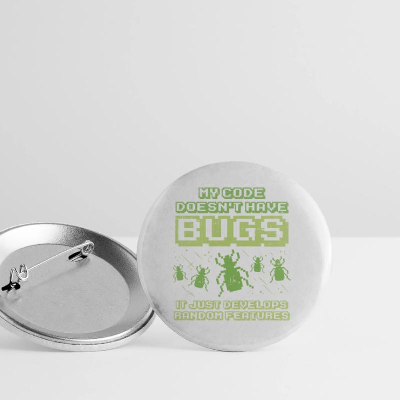 Code Bug Test Programmierer Entwickler Geschenk Buttons groß 56 mm (5er Pack)