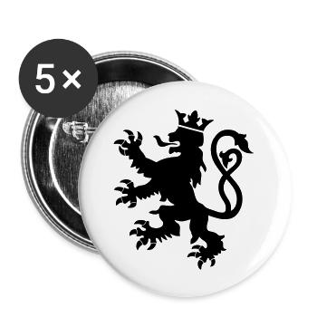 lion du luxembourg symbole drapeau - Lot de 5 grands badges (56 mm) - blanc - Devant